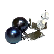 Fantastic 11-11.5mm Edison Purple Black Blue Round 5A Pearl Earrings – Exquisite Luxury Jewelry