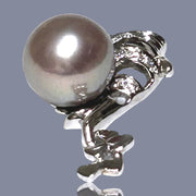 5A 10mm Edison Rich Purple Pink Round Cultured Pearl Vintage Pendant