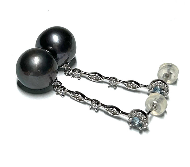 Gorgeous 11-11.5mm Edison Peacock Black Round Pearl Dangle EarringsBest Gift For Her / Gorgeous Huge 11 - 11.5mm Edison Natural Peacock Black Overtone Overtone Cultured Round Pearl Handmade Dangle Long EarringsPEARL INFORMATIONPearlEarringsFine JewelryThe Fine Pearls JewelryGorgeous 11-11