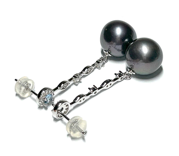 Gorgeous 11-11.5mm Edison Peacock Black Round Pearl Dangle EarringsBest Gift For Her / Gorgeous Huge 11 - 11.5mm Edison Natural Peacock Black Overtone Overtone Cultured Round Pearl Handmade Dangle Long EarringsPEARL INFORMATIONPearlEarringsFine JewelryThe Fine Pearls JewelryGorgeous 11-11