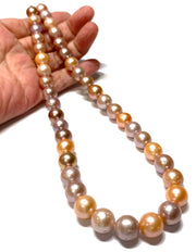 Kelly Style 10 - 11mm Edison Natural Multi Color Pearl 16" StrandFantastic 10 - 11mm Edison Natural Multi Purple Peach Rose Pink Rainbow Colors Cultured Pearl 16" Strand - For 18" Necklace / Best Gift For HerPEARL INFORMATIONPearlNecklacesFine JewelryThe Fine Pearls JewelryKelly Style 10 - 11mm Edison Natural Multi Color Pearl 16" Strand