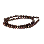 Shinny 6 - 6.5mm Corn Round Multi Brown Bronze Pearl 16" Strand