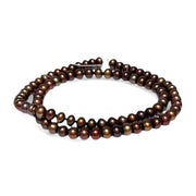 Shinny 6 - 6.5mm Corn Round Multi Brown Bronze Pearl 16" Strand