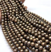 7.5 - 8.3mm Round Smoke Brown Bronze Cultured FW Pearl 16" Strand