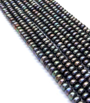 Meticulous 6.5 -7mm Black Blue Colors Corn Round Pearl 16" Strand