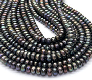 Meticulous 6.5 -7mm Black Blue Colors Corn Round Pearl 16" Strand