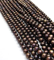 Lustrous 7.2 - 7.mm Multi Purple Black Blue Pink Round Pearl 16" Strand