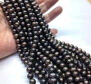 Lustrous 7.2 - 7.mm Multi Purple Black Blue Pink Round Pearl 16" Strand