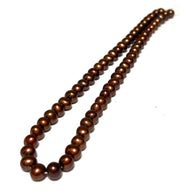 Fabulous 7.5 -8mm Multi Brown Bronze Color Round Pearl 16" Strand