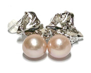 Exquisite Purple Pink Round Edison 10-10.5mm Pearl Dangle Earrings – Elegant and Luxurious Jewelry