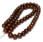 Fabulous 7.5 -8mm Multi Brown Bronze Color Round Pearl 16" Strand