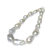 4A+ Baroque 15 - 28mm Natural White a Hints Pink Keshi Pearl Necklace