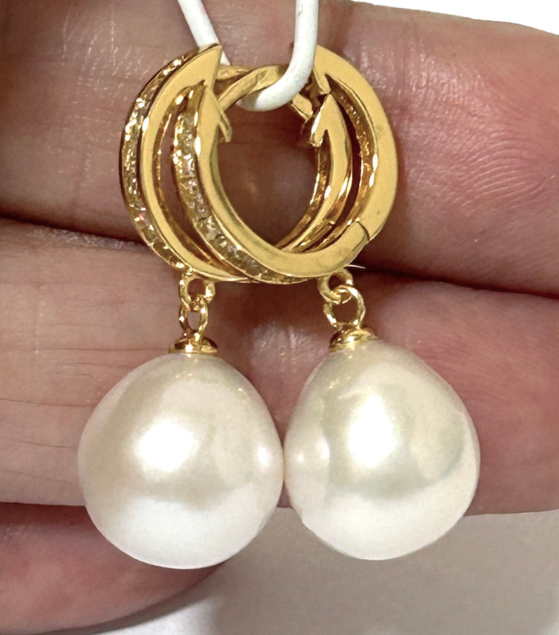 Baroque 14 x 20mm Lavender Pink Rainbow Keshi Pearl 18" Necklace