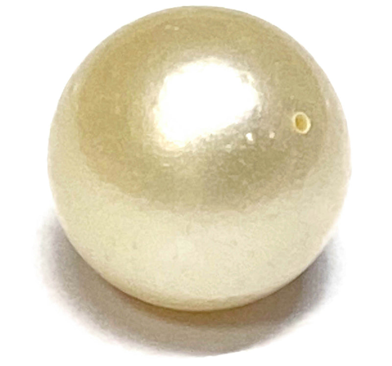 Round 13.7 Carats 12.2mm Natural Pale White Gold South Sea Drilled Pearl