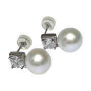 Round 9-9.5mm Natural White Edison Cultured Pearl Stud Earrings