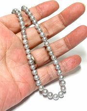 Dazzlingly 5 - 5.5mm Silver Gray Blue FW Cultured Round Pearl 16" Strand