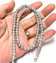 Dazzlingly 5 - 5.5mm Silver Gray Blue FW Cultured Round Pearl 16" Strand