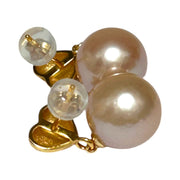 Stunning 10.5 - 11mm Peach Gold Round Edison Pearl Dangle Earrings