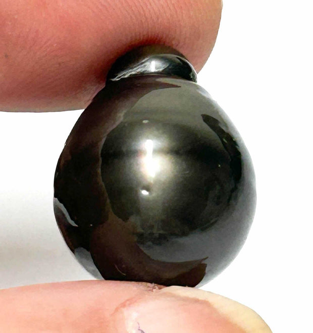 Giant 14.4 x 18.7mm 24.5 Carat Tahitian Peacock Black Pearl Un-Drilled