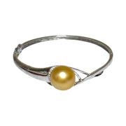 Graceful 13.3 x 14mm Rich Gold Philippines Giant Pearl 7.5" Bangle