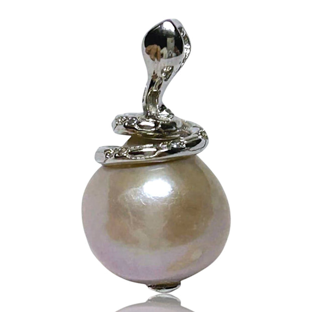 5A Round 12.2mm Edison Lavender Purple Pink Cultured Pearl Pendant