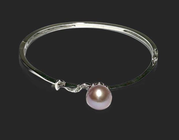 Gorgeous 10 - 10.5mm Purple Lavender Edison Round Pearl 7 - 7.5" BanglGorgeous Natural Purple Lavender Round 10 - 10.5mm Edison Cultured Excellent High Luster Pearl 7 - 7.5" 925 Sterling Silver 18K Gold Bangle / Best Gift For HerPEARL Bangles and BraceletsFine JewelryThe Fine Pearls Jewelry5mm Purple Lavender Edison Round Pearl 7 - 7