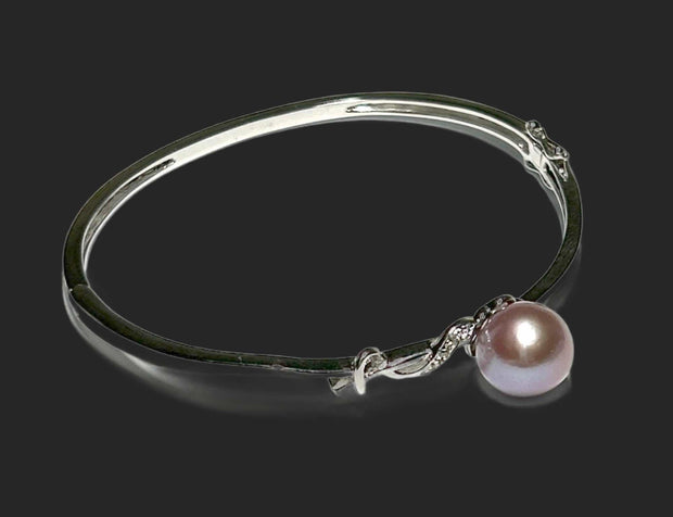 Gorgeous 10 - 10.5mm Purple Lavender Edison Round Pearl 7 - 7.5" BanglGorgeous Natural Purple Lavender Round 10 - 10.5mm Edison Cultured Excellent High Luster Pearl 7 - 7.5" 925 Sterling Silver 18K Gold Bangle / Best Gift For HerPEARL Bangles and BraceletsFine JewelryThe Fine Pearls Jewelry5mm Purple Lavender Edison Round Pearl 7 - 7