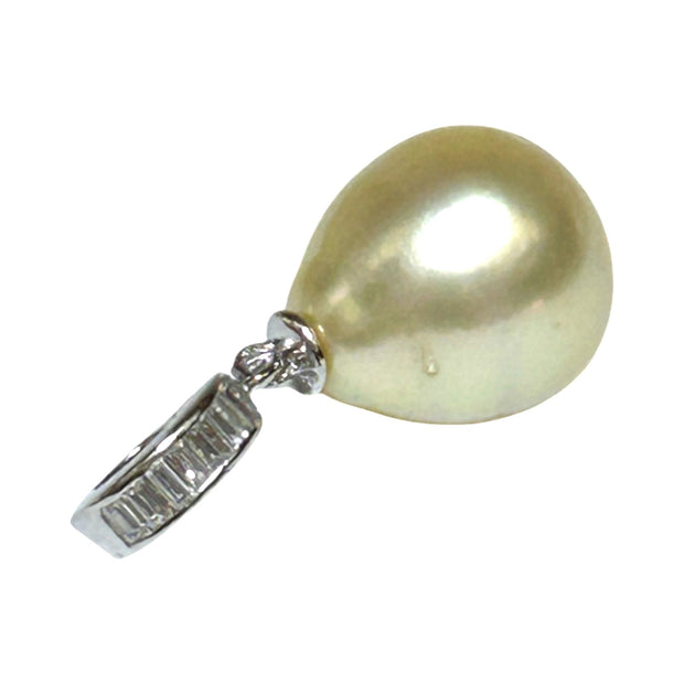 Huge 11.6 x 13.6mm Natural Champagne South Sea Pearl Pendant