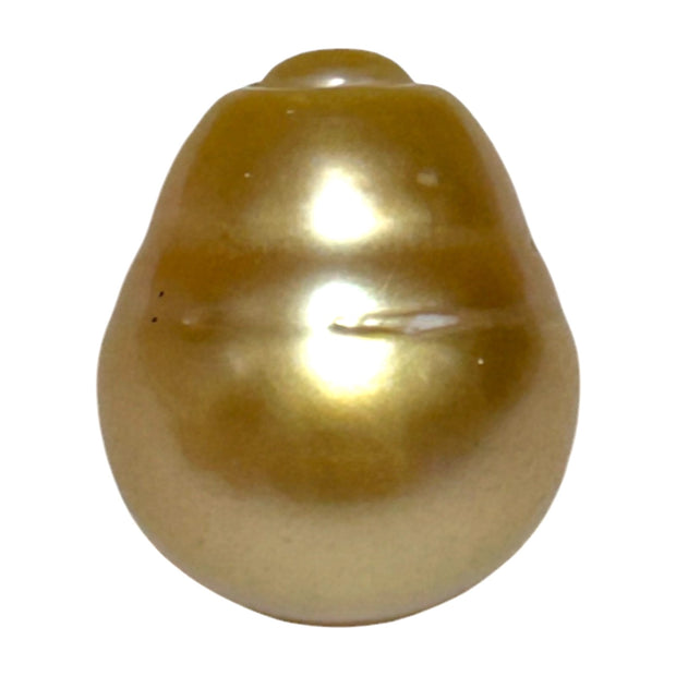 Giant 14.6 x 17.3mm 26.4 Carats Deep Golden Philippines Sea Pearl