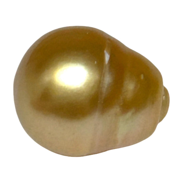 Giant 14.6 x 17.3mm 26.4 Carats Deep Golden Philippines Sea Pearl