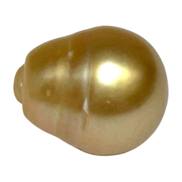 Giant 14.6 x 17.3mm 26.4 Carats Deep Golden Philippines Sea Pearl