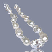 4A+ Baroque 15 - 28mm Natural White a Hints Pink Keshi Pearl Necklace