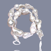 4A Baroque 16-30mm 15 pcs Natural White Pinkish Keshi Pearl 16" Strand