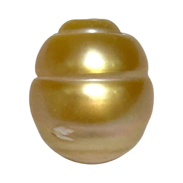 Baroque 13.8 x 16.1mm 22.2 Carats Deep Gold South Sea Loose Pearl