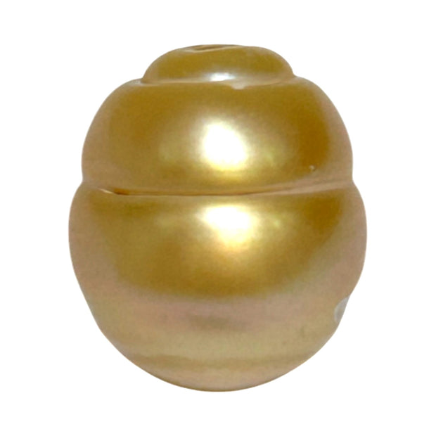 Baroque 13.8 x 16.1mm 22.2 Carats Deep Gold South Sea Loose Pearl