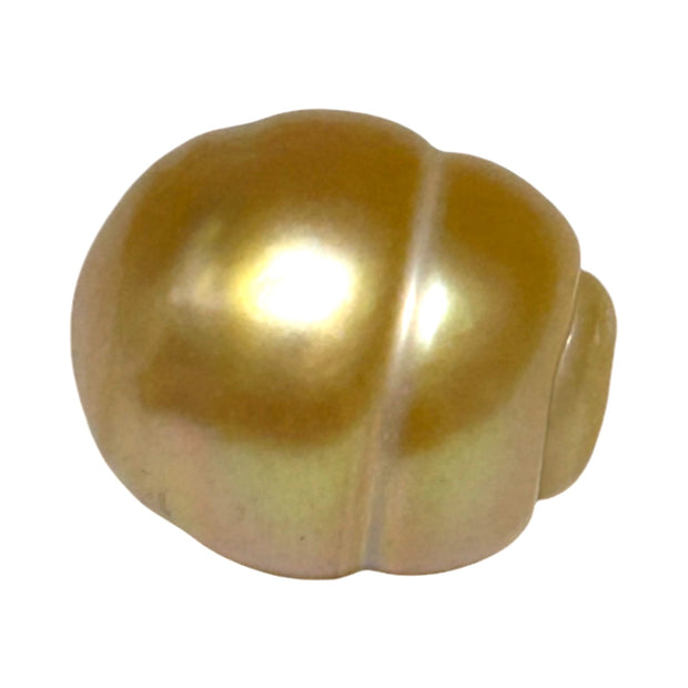 Baroque 13.8 x 16.1mm 22.2 Carats Deep Gold South Sea Loose Pearl