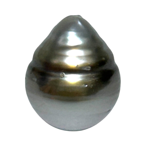 Pear 16.2 Carat 12.6 x 15.5mm Tahitian Peacock Gray Green Loose Pearl