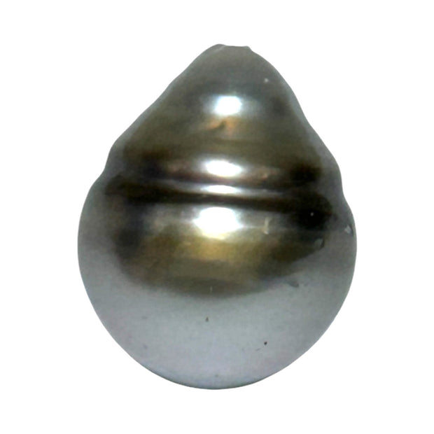 Pear 16.2 Carat 12.6 x 15.5mm Tahitian Peacock Gray Green Loose Pearl