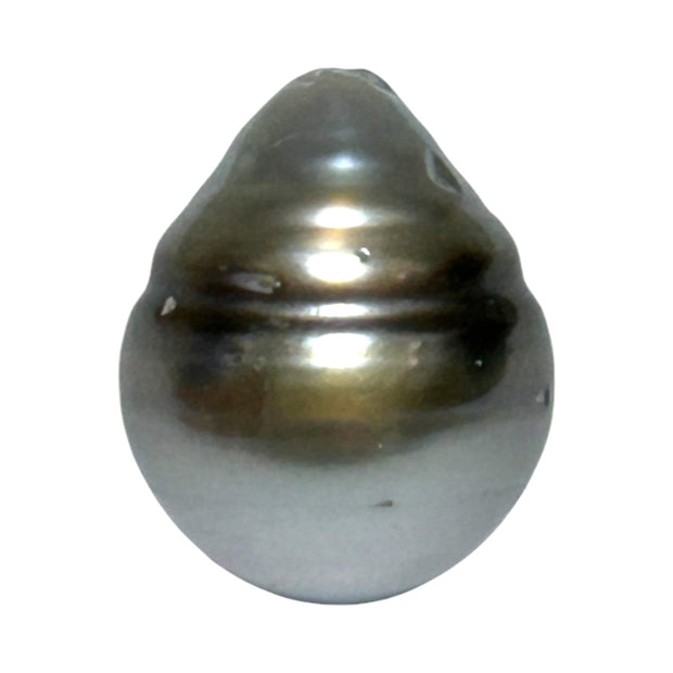 Pear 16.2 Carat 12.6 x 15.5mm Tahitian Peacock Gray Green Loose Pearl