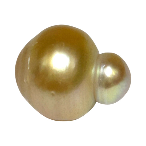 Baroque Giant 14.8 x 17.8mm Deep Gold Philippines South Sea Pearl