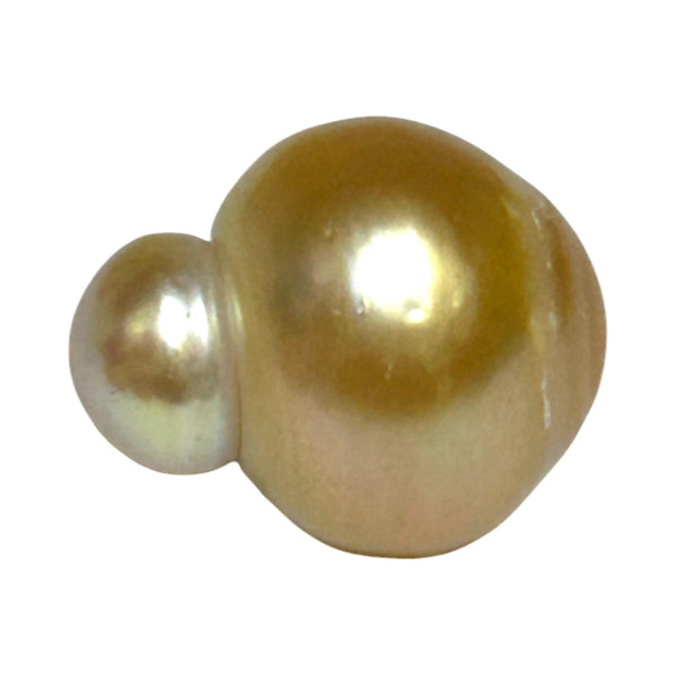 Baroque Giant 14.8 x 17.8mm Deep Gold Philippines South Sea Pearl