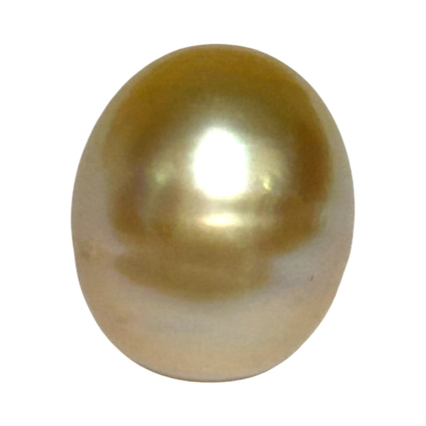 Smooth Oval 14.2 x 16.7mm 23.8 Carat Rich Gold South Sea Loose Pearl