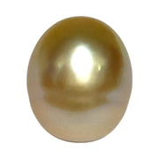 Smooth Oval 14.2 x 16.7mm 23.8 Carat Rich Gold South Sea Loose Pearl