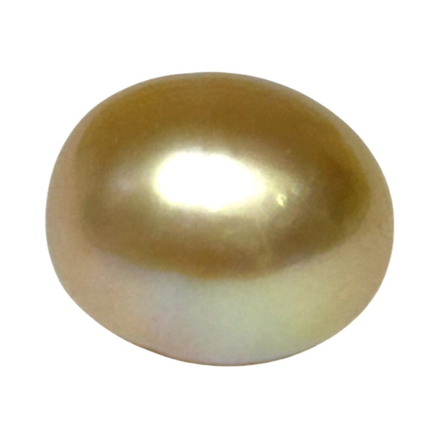 Smooth Oval 14.2 x 16.7mm 23.8 Carat Rich Gold South Sea Loose Pearl