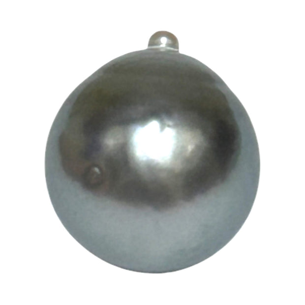 Exquisite 12.4 x 14mm 15.4 Carats Tahitian Peacock Light Gray Loose Pearl