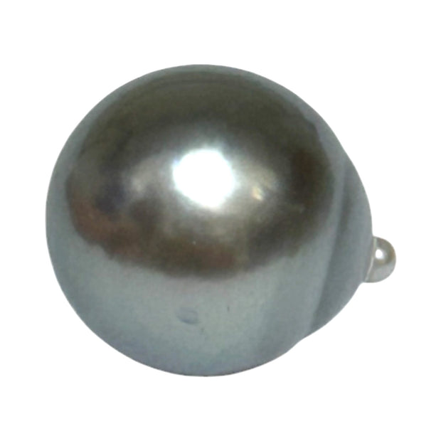 Exquisite 12.4 x 14mm 15.4 Carats Tahitian Peacock Light Gray Loose Pearl