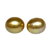 5A Luster A Pair 10.6 x 12.4mm 20.7 Carats Deep Gold South Sea Pearl