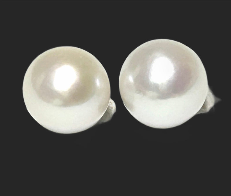 5A Huge A Pair 18.5 Carats 10.5 - 11mm White Round Edison Pearl Loose