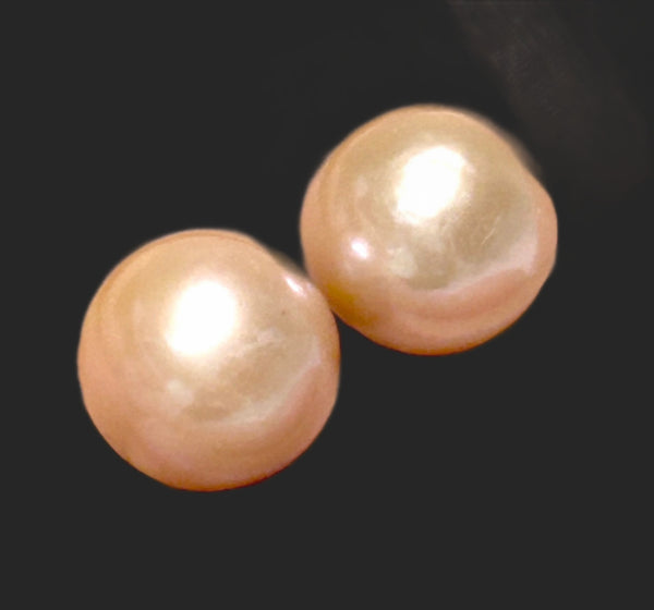 A Pair 5A Gradings 10.5 - 11mm Natural Purple Pink Edison Cultured Pearls