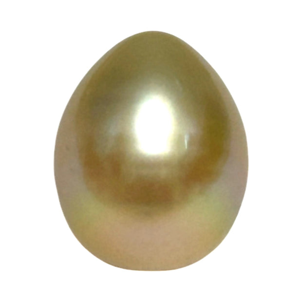 Teardrop 12,7 x 15.6mm 18.3 Carat Gold Philippines South Sea Pearl